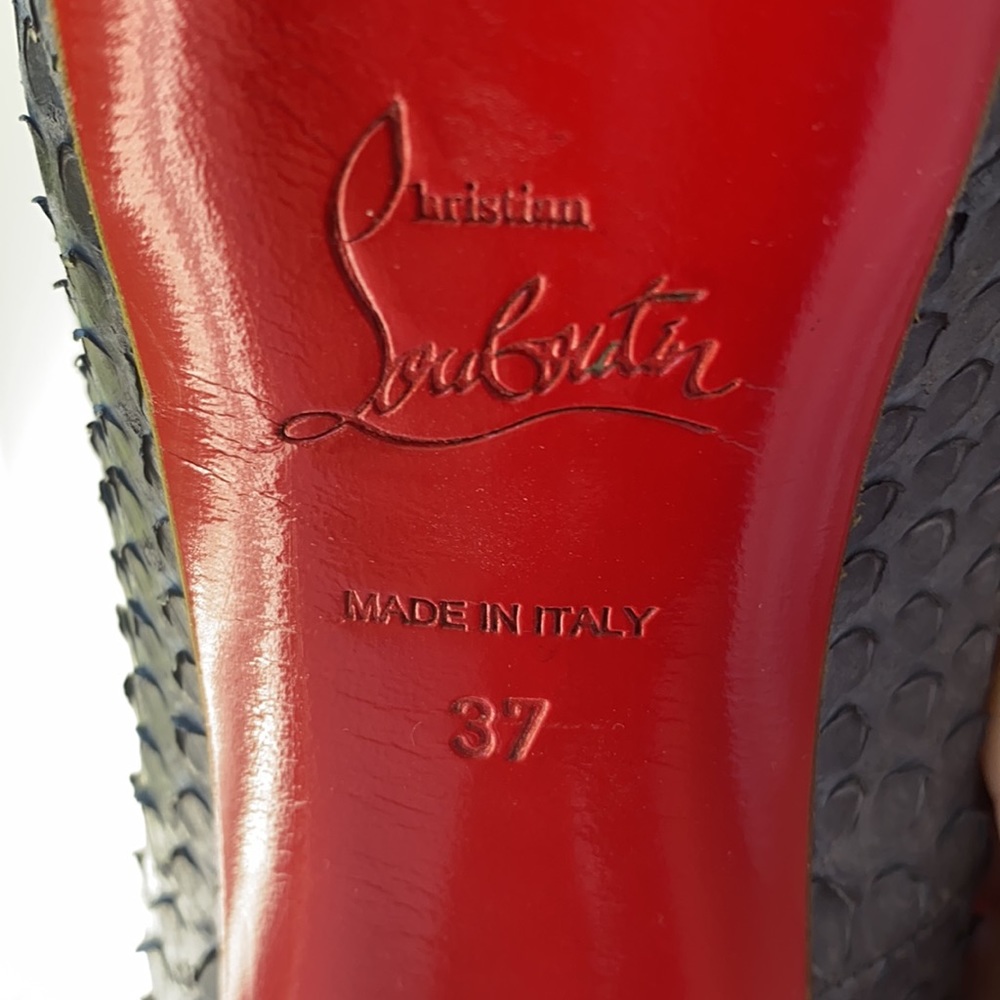 Bianca, Gray Python Christian Lounoutin Size 37 - image 4